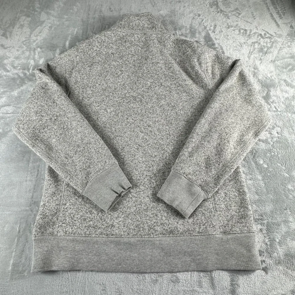 J Crew Quarter Zip Pullover Men M Gray Sweater Fleece Mock Neck Knit Jacket Coat